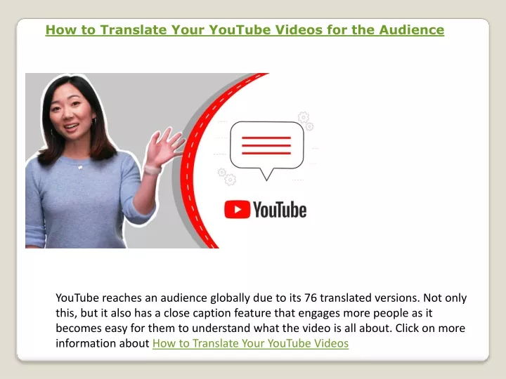 how to translate your youtube videos for the audience