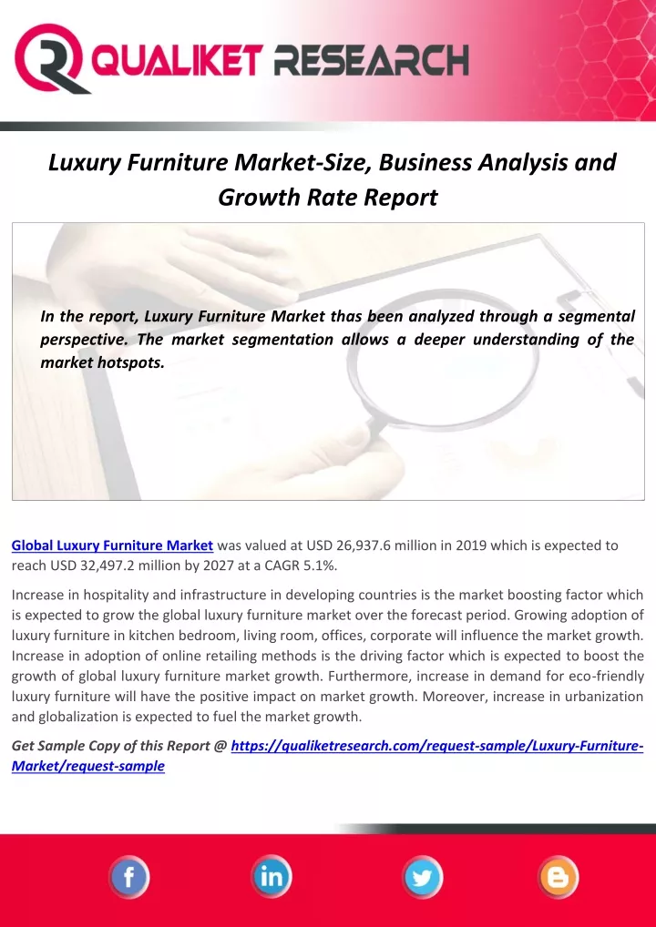 luxury furniture market size business analysis