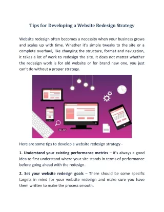 tips for developing a website redesign strategy