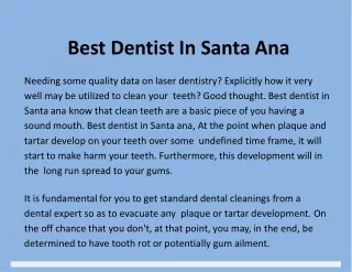 Best Dentist In Santa Ana