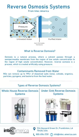 Reverse Osmosis System – Undersink and Whole House RO Systems