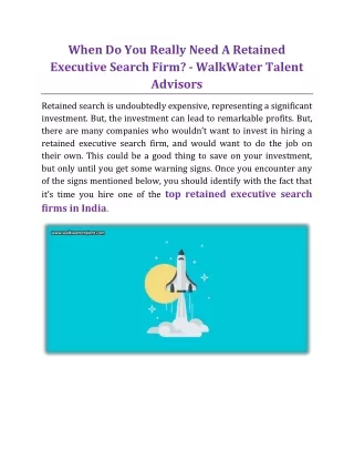 when do you really need a retained executive