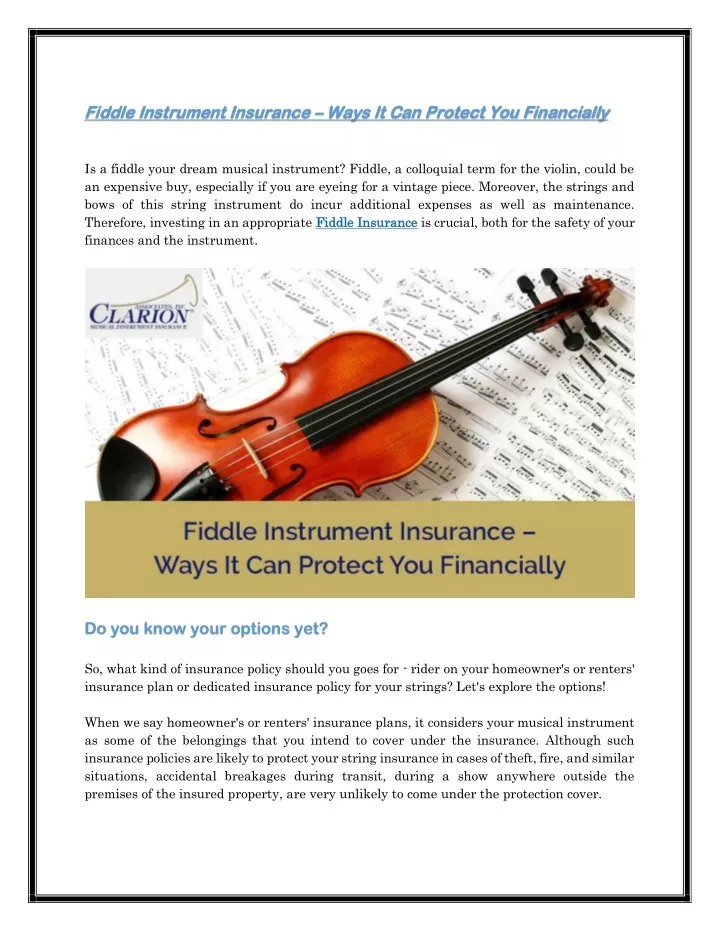 fiddle instrument insurance fiddle instrument