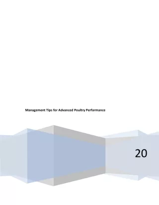management tips for advanced poultry performance
