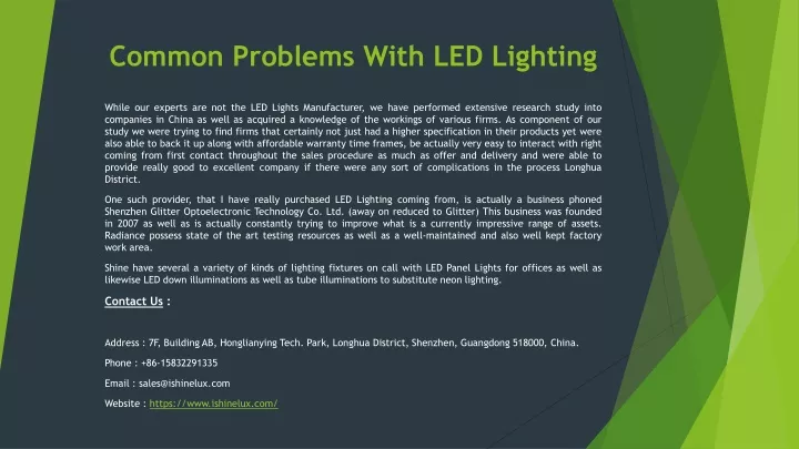 common problems with led lighting