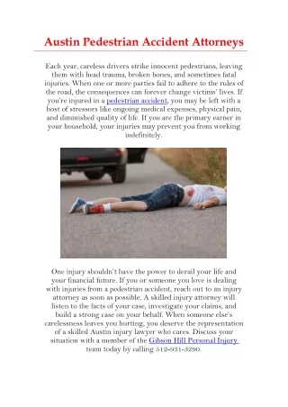 austin pedestrian accident attorneys