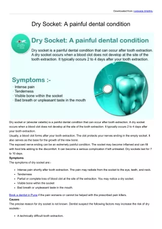 Dry Socket: A painful dental condition