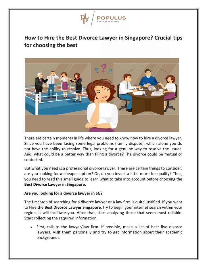 how to hire the best divorce lawyer in singapore
