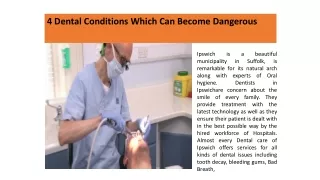 4 Dental Conditions Which Can Become Dangerous