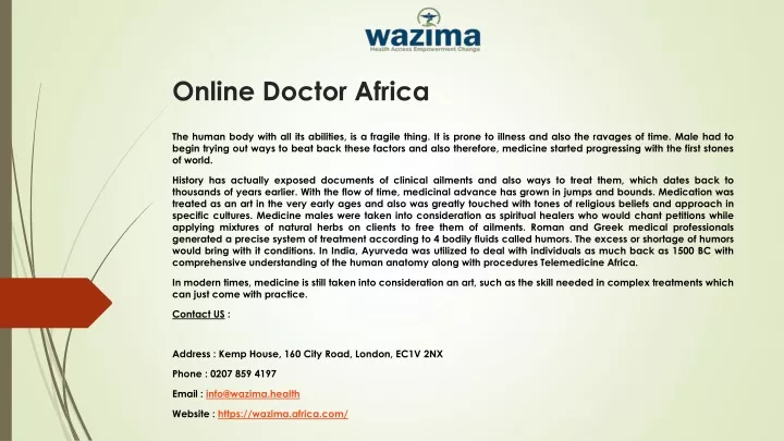 online doctor africa