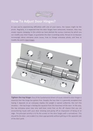 how to adjust door hinges