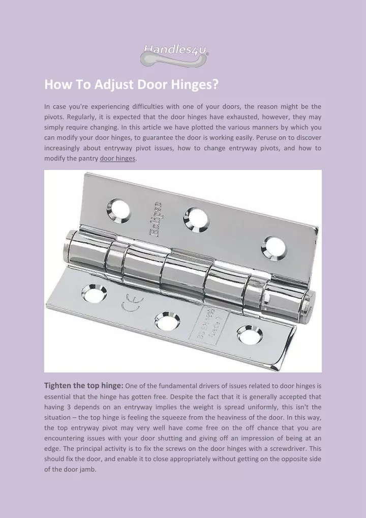 how to adjust door hinges