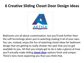 6 Creative Sliding Closet Door Design Ideas