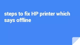 Why hp printer says offline