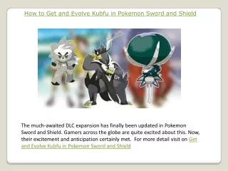 how to get and evolve kubfu in pokemon sword and shield