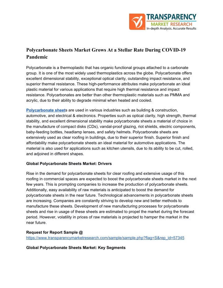 polycarbonate sheets market grows at a stellar