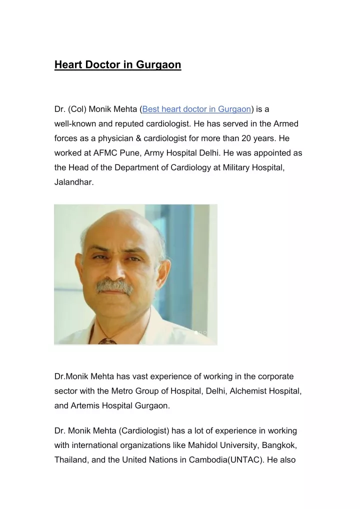 heart doctor in gurgaon