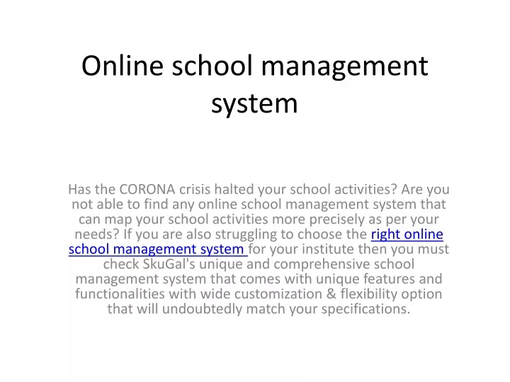 online school management system