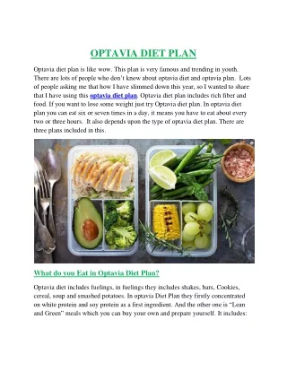 Know about Optavia Diet Plan and Optavia Diet Cost
