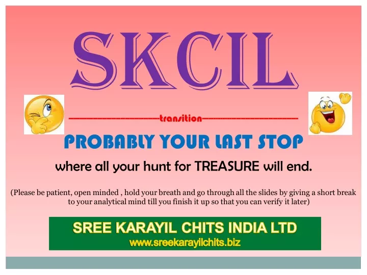skcil transition probably your last stop where