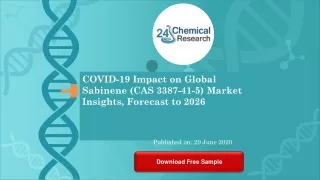 COVID 19 Impact on Global Sabinene CAS 3387 41 5 Market Insights, Forecast to 2026