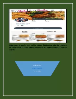 Share cooking recipes and make money | OnlyCooks.io