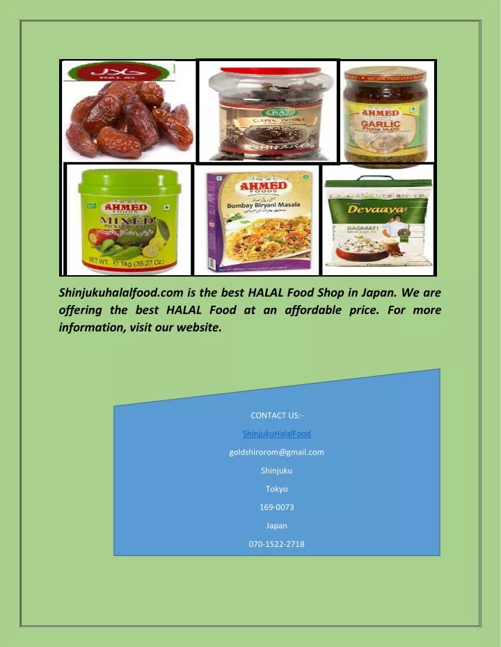 shinjukuhalalfood com is the best halal food shop