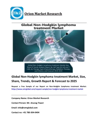 Global Non-Hodgkin lymphoma treatment Market Size, Share & Forecast To 2019-2025