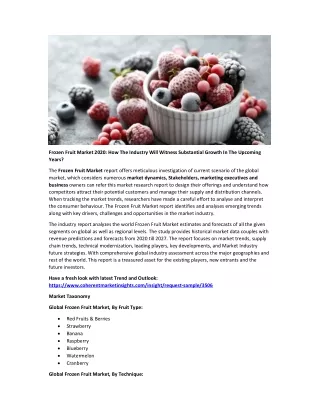 frozen fruit market 2020 how the industry will