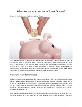 what are the alternatives to banks oregon