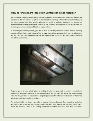 how to find a right insulation contractor