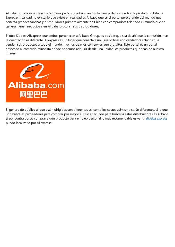 alibaba express es uno de los t rminos pero