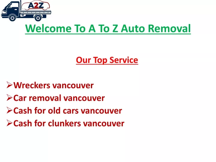 welcome to a to z auto removal