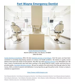 fort wayne emergency dentist