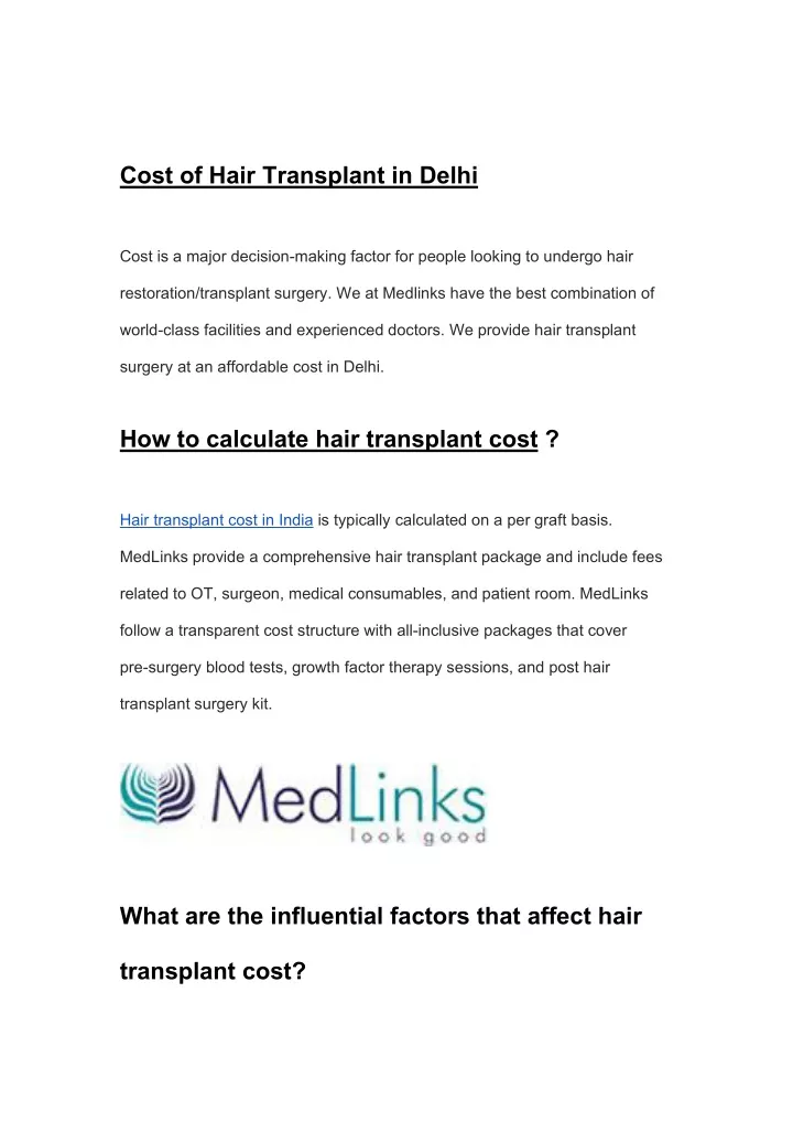 cost of hair transplant in delhi