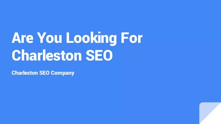 are you looking for charleston seo
