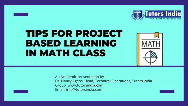 tips for project based learning in math class