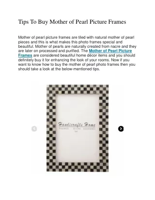 tips to buy mother of pearl picture frames