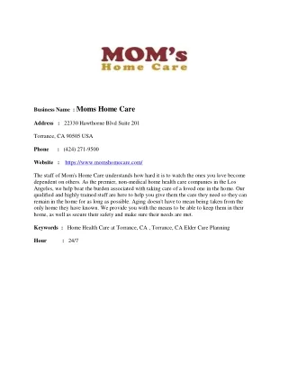 Moms Home Care