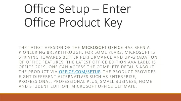 office setup enter office product key