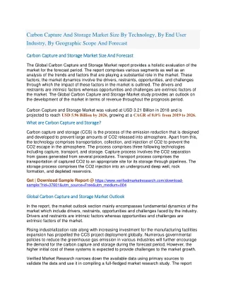 carbon capture and storage market size