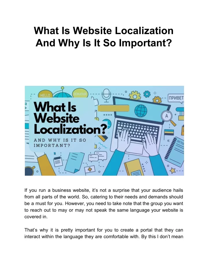 what is website localization