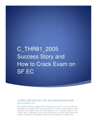 c thr81 2005 success story and how to crack exam