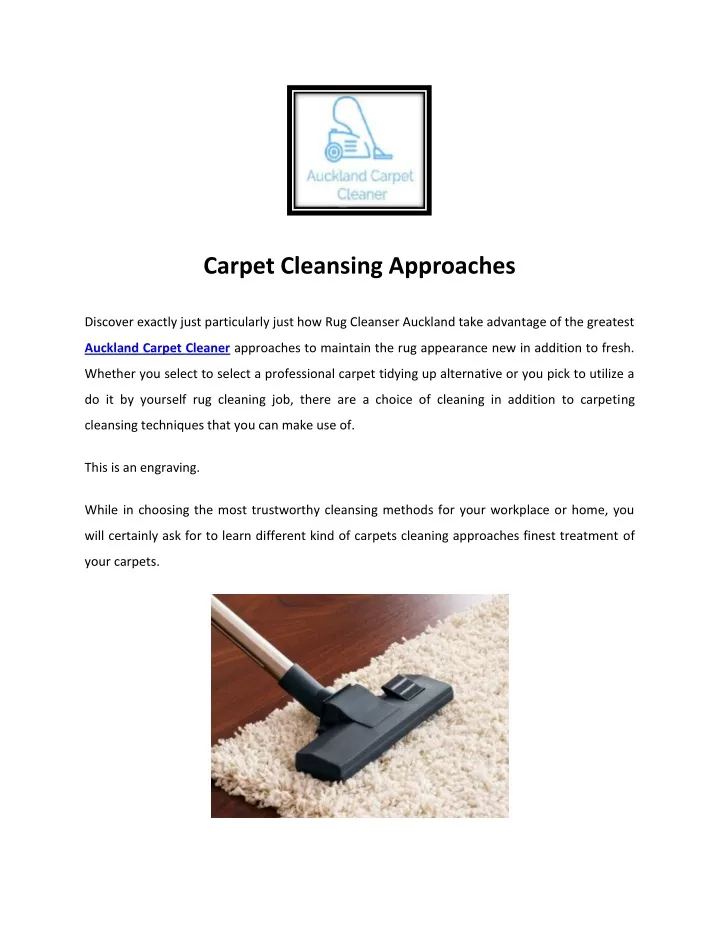 carpet cleansing approaches