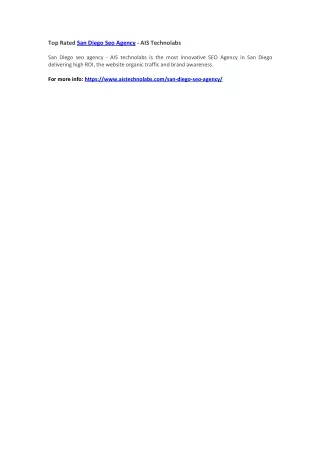 top rated san diego seo agency ais technolabs