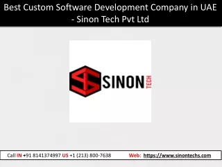 Best Custom Software Development Company in UAE - Sinon Tech Pvt Ltd