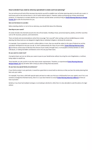 how to decide if you need an attorney specialized