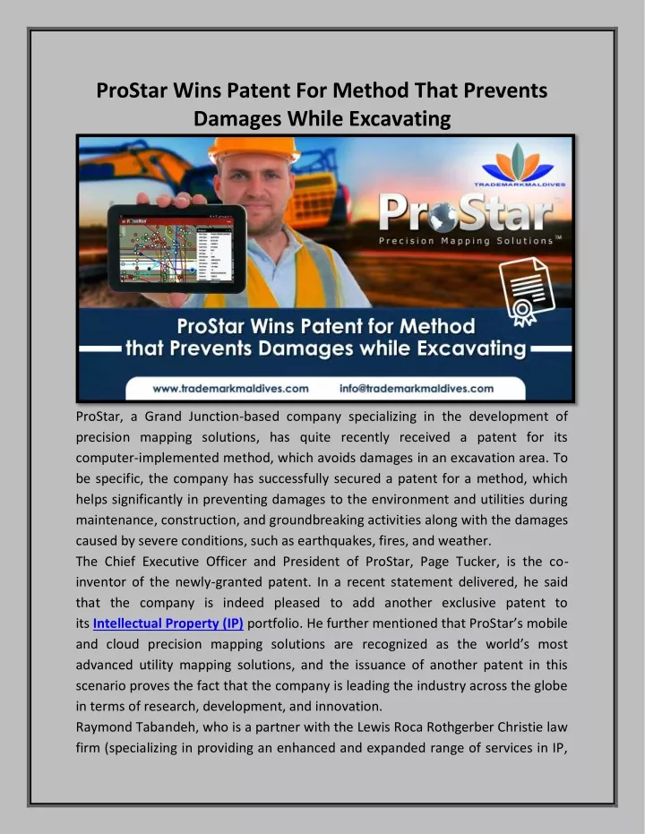 prostar wins patent for method that prevents