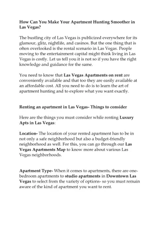 Luxury Apts Las Vegas