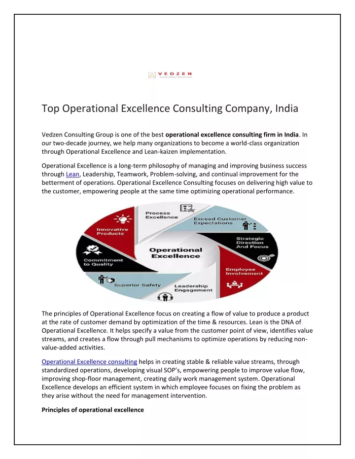 top operational excellence consulting company